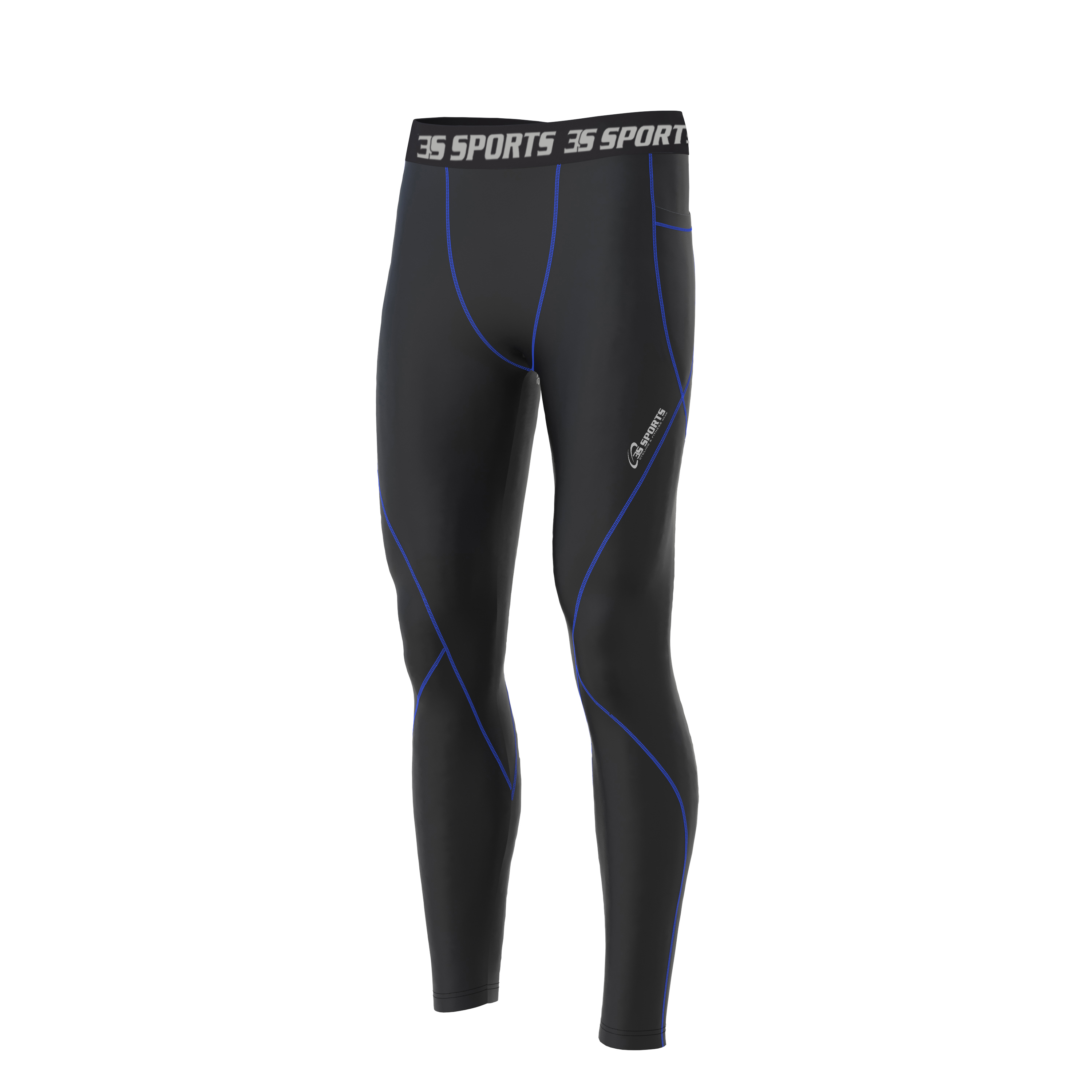 Gym Fitness Compression Wear #Men Compression trouser_Blue_02